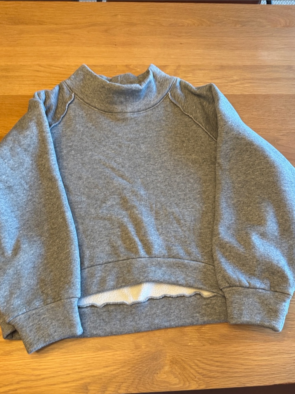 LNA Gray Cropped Crewneck Sweatshirt